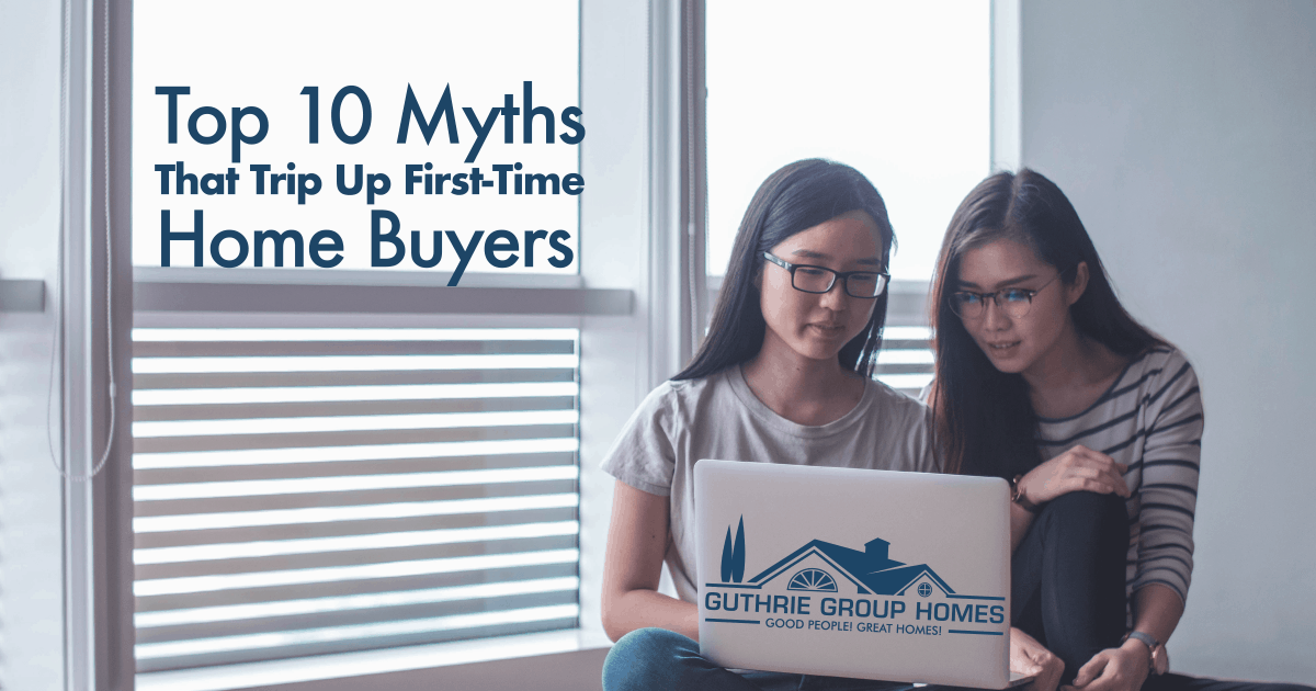 Top 10 Myths that Trip Up First-Time Home Buyers Two young Asian women searching Guthrie Group Homes, Real Estate website on a laptop