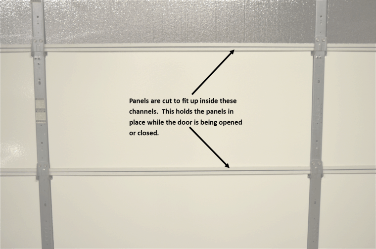 How insulation panels fit in the garage door panels How insulation panels fit in the garage door panels